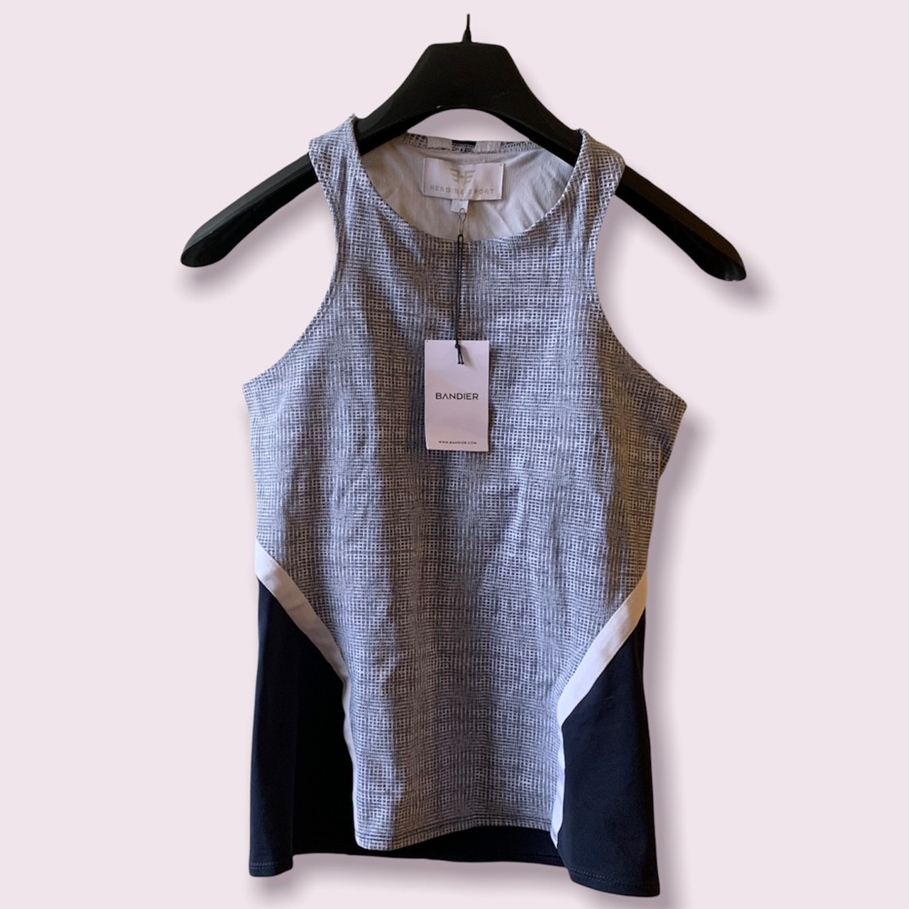 Heroine Sport Stretch Tank Top - Blue/White